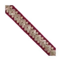 Galón Con Lentejuelas Doradas En Rombos 3cm