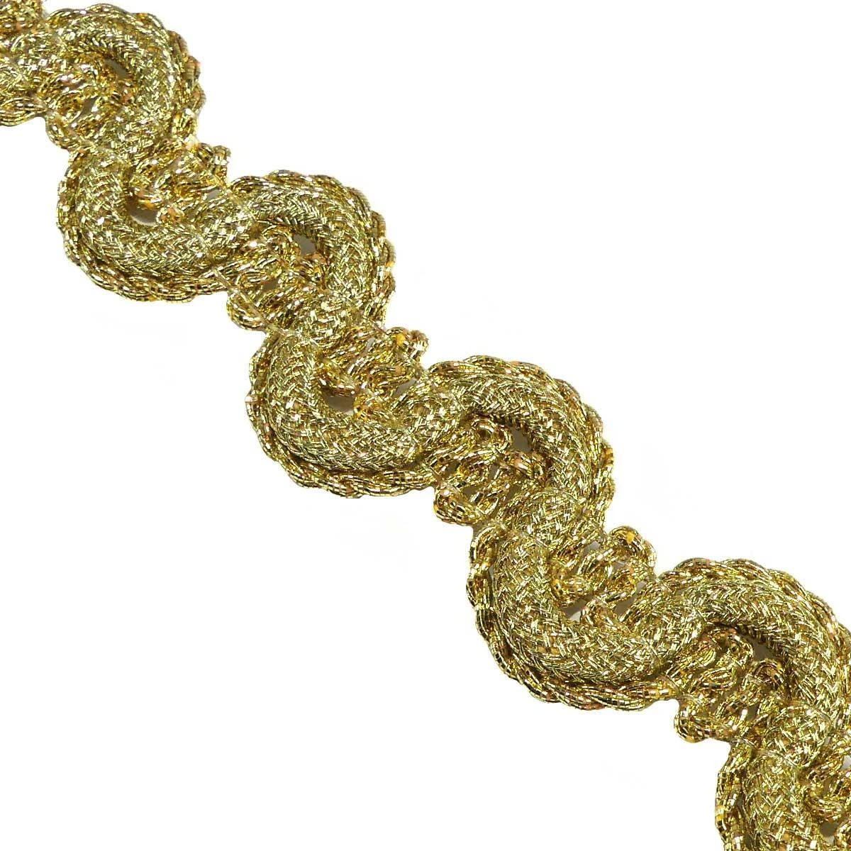 Galón De Metal Ondulado Dorado 2,4cm 4 Galón De Metal Ondulado Dorado 2,4cm - Imagen 2