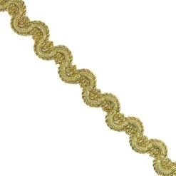 Galón De Metal Ondulado Dorado 2,4cm