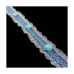 Galón De Organza Con Flores 1,4cm. Varios Colores