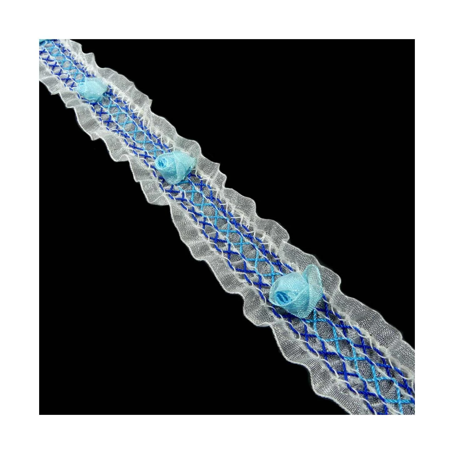 Galón De Organza Con Flores 1,4cm. Varios Colores 3 Galón De Organza Con Flores 1,4cm. Varios Colores