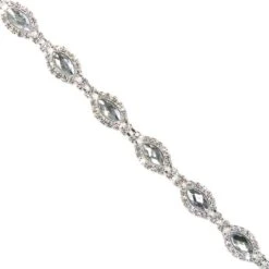 Galón De Strass Y Cristal óvalos 15mm
