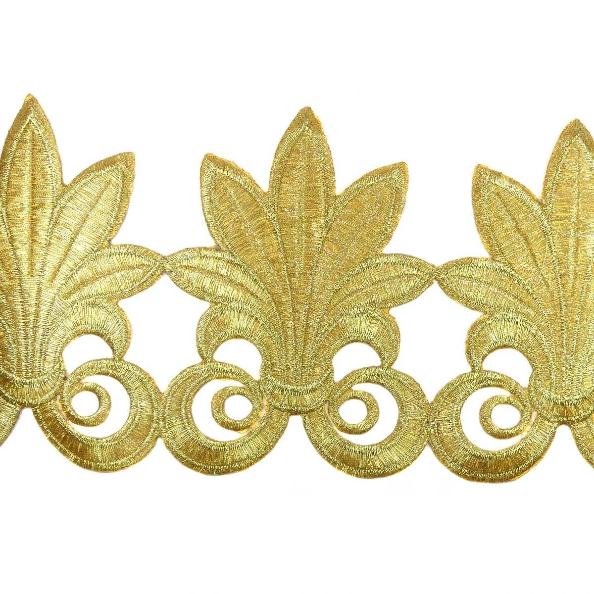 Galón Dorado Termo Flor Lis 13cm 3 Galón Dorado Termo Flor Lis 13cm