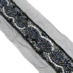 Galón Entredós De Strass Con Rocalla 3cm. Negro