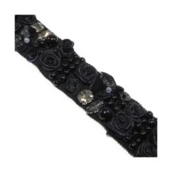 Galón Entredós Negro Con Abalorios Varios 3cm