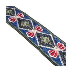 Galón Espejos Azul Con Diseño Floral 45mm -Merceria Botton galon espejos azul con diseno floral 45mm 1