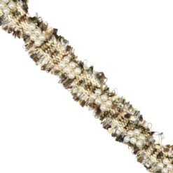 Galón Estilo Chanel Con Perlas 2,5cm. Beig