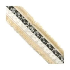 Galón étnico Con Fleco Doble Beig 6cm