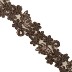 Galón Guipur Floral Marrón 5cm