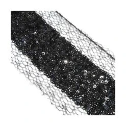 Galón Malla Con Lentejuelas Negras 4cm -Merceria Botton galon malla con lentejuelas negras 4cm2 1