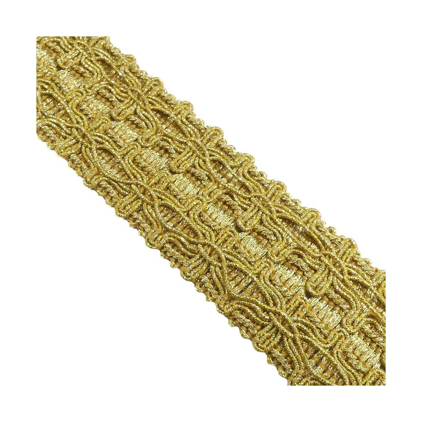 Galón Metalizado Recto Con Dibujo Dorado 3,5cm 4 Galón Metalizado Recto Con Dibujo Dorado 3,5cm - Imagen 2