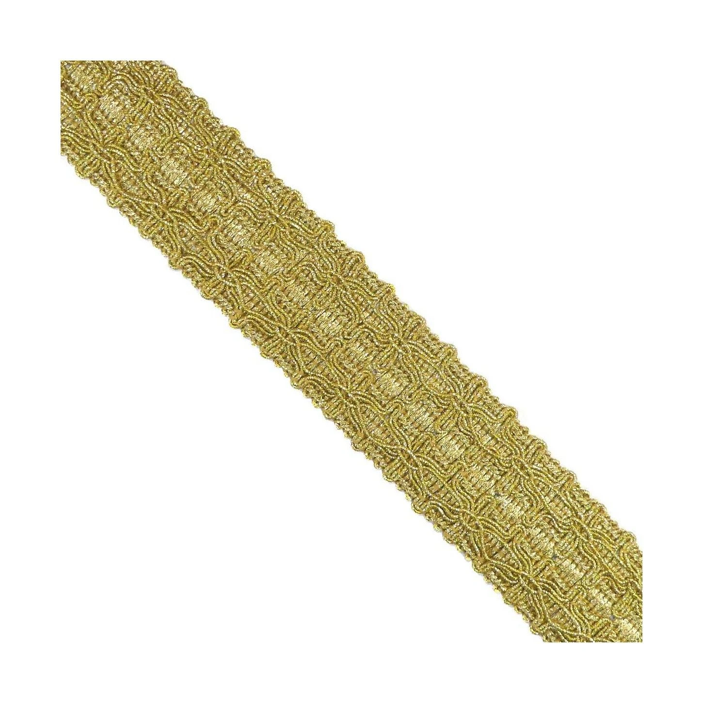 Galón Metalizado Recto Con Dibujo Dorado 3,5cm 3 Galón Metalizado Recto Con Dibujo Dorado 3,5cm