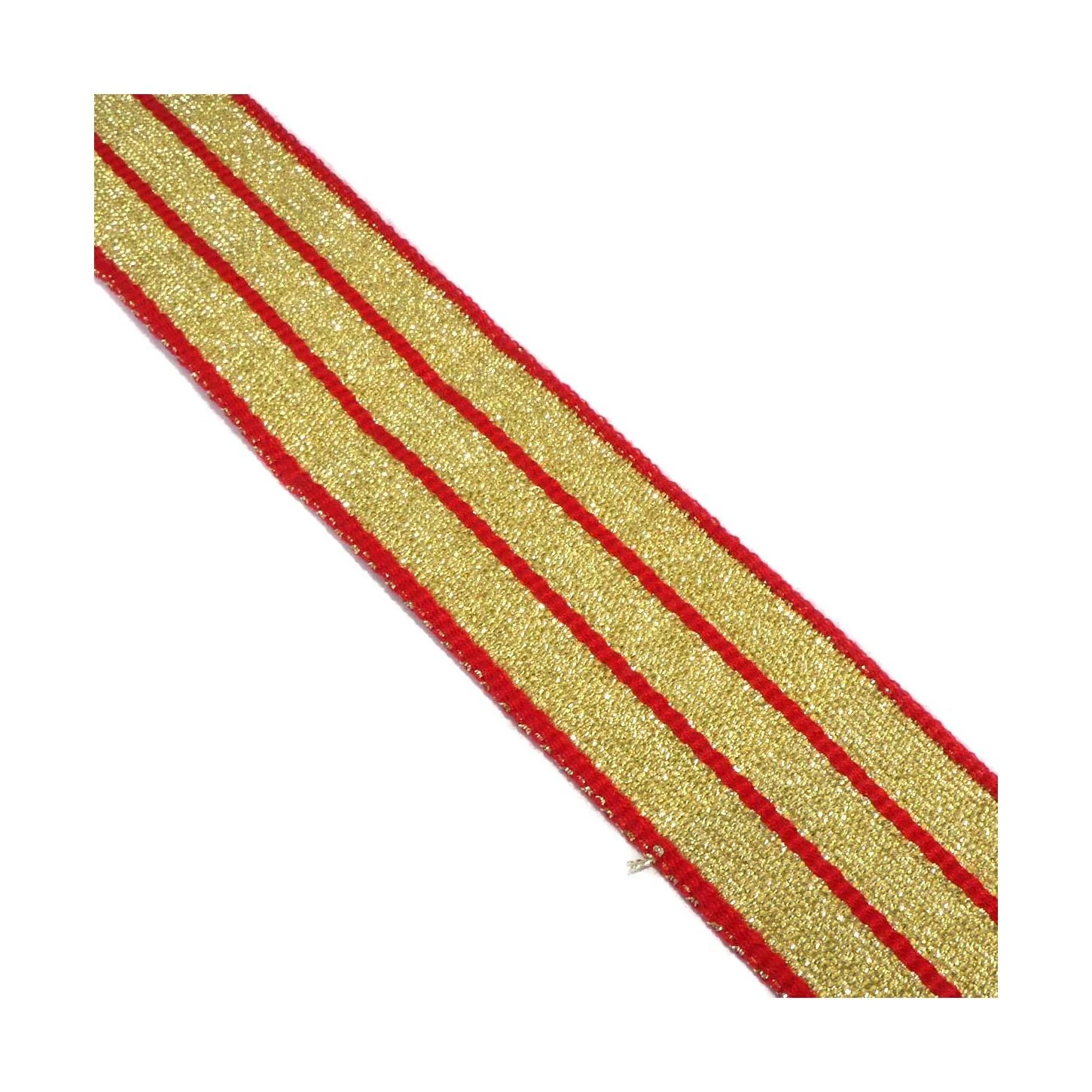 Galón Militar Dorado Con Rayas Rojas 35mm 4 Galón Militar Dorado Con Rayas Rojas 35mm - Imagen 2