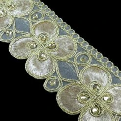 Galón O Puntilla De Guipur Con Cristal Flor 5cm. Oro Y Plata 5 Galón O Puntilla De Guipur Con Cristal Flor 5cm. Oro Y Plata -Merceria Botton galon o puntilla de guipur con cristal flor 5cm oro y plata 1