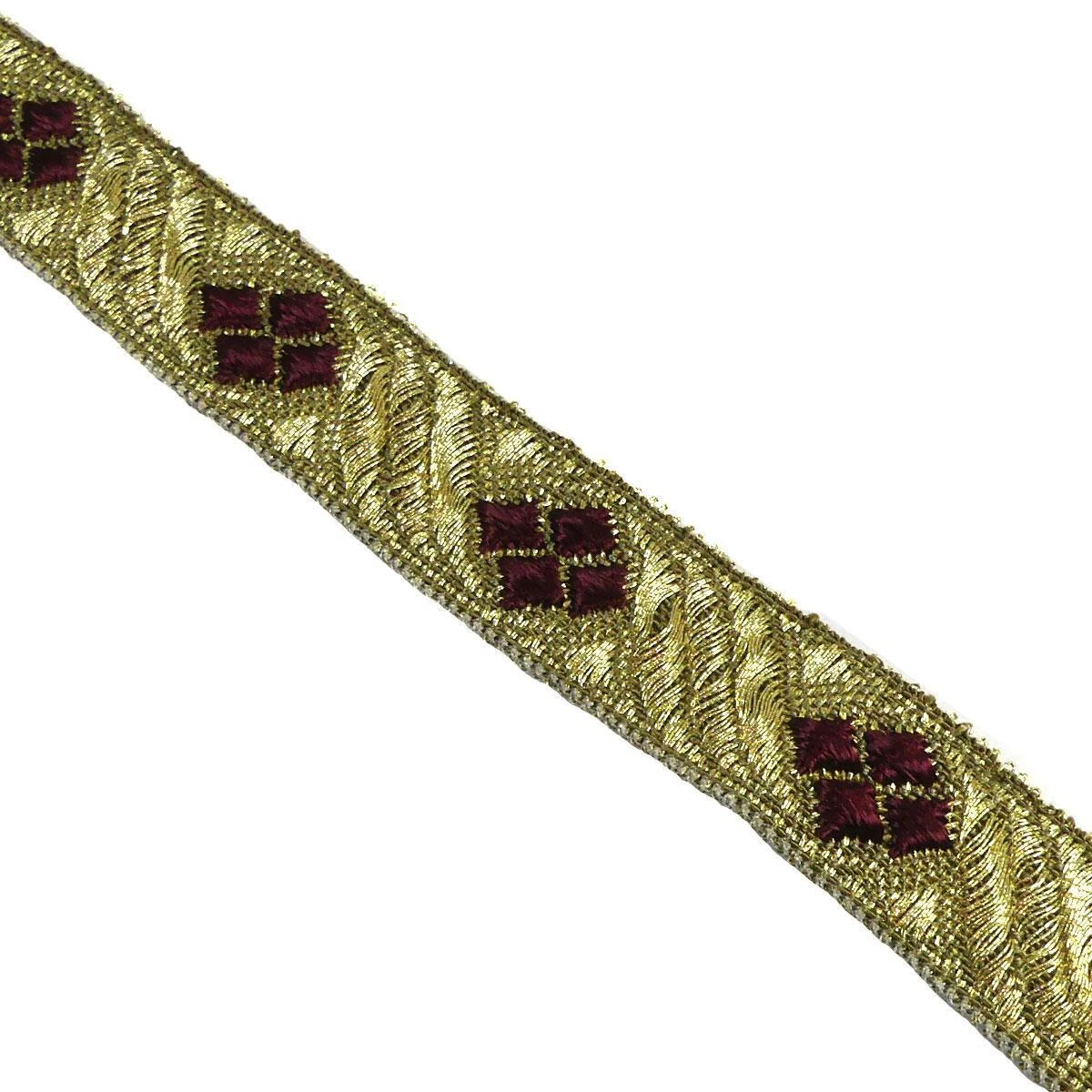 Galón Recto Dorado Con Rombos De Color 1,5cm. Varios Colores 4 Galón Recto Dorado Con Rombos De Color 1,5cm. Varios Colores - Imagen 2