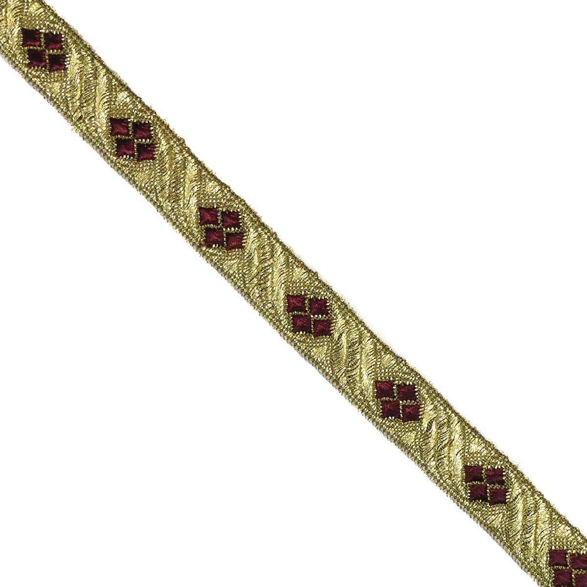 Galón Recto Dorado Con Rombos De Color 1,5cm. Varios Colores 3 Galón Recto Dorado Con Rombos De Color 1,5cm. Varios Colores