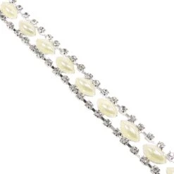 Galón De Strass Con Perla 1cm