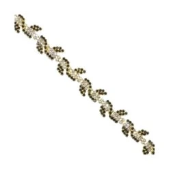 Galón Strass Diseño Lazos 15mm. Oro, Blanco Y Negro