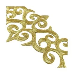 Galón Termo Bordado Dorado 8cm. Arpas -Merceria Botton galon termo bordado dorado 8cm arpas 1
