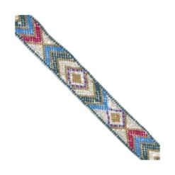 Galón Termo Mini Perlas Y Strass Multicolor 25mm. Varios Colores