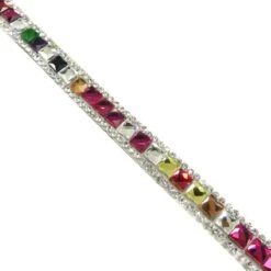 Galón Termoadhesivo Cristal Cuadrado Y Strass. Multicolor