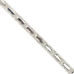 Galón Termoadhesivo Cristal Y Strass Blanco. 40cm