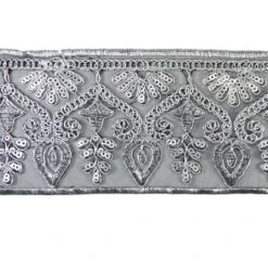 Galón Tul Bordado Con Hilo Metalizado 7,5cm