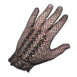 Guante Ganchillo Corto Negro. Ganchillo