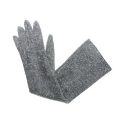Guantes Fiesta De Lamé Plata Largos -Merceria Botton guantes fiesta de lame plata largos 1