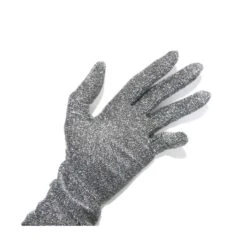 Guantes Fiesta De Lamé Plata Largos -Merceria Botton guantes fiesta de lame plata largos 2