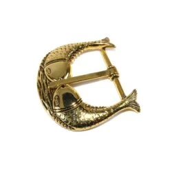Hebilla Cinturón Labrado Peces Dorada 4cm -Merceria Botton hebilla cinturon labrado peces dorada 4cm 1