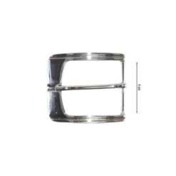 Hebilla Metal Cinturón Rectangular Plata 4cm. Lemans