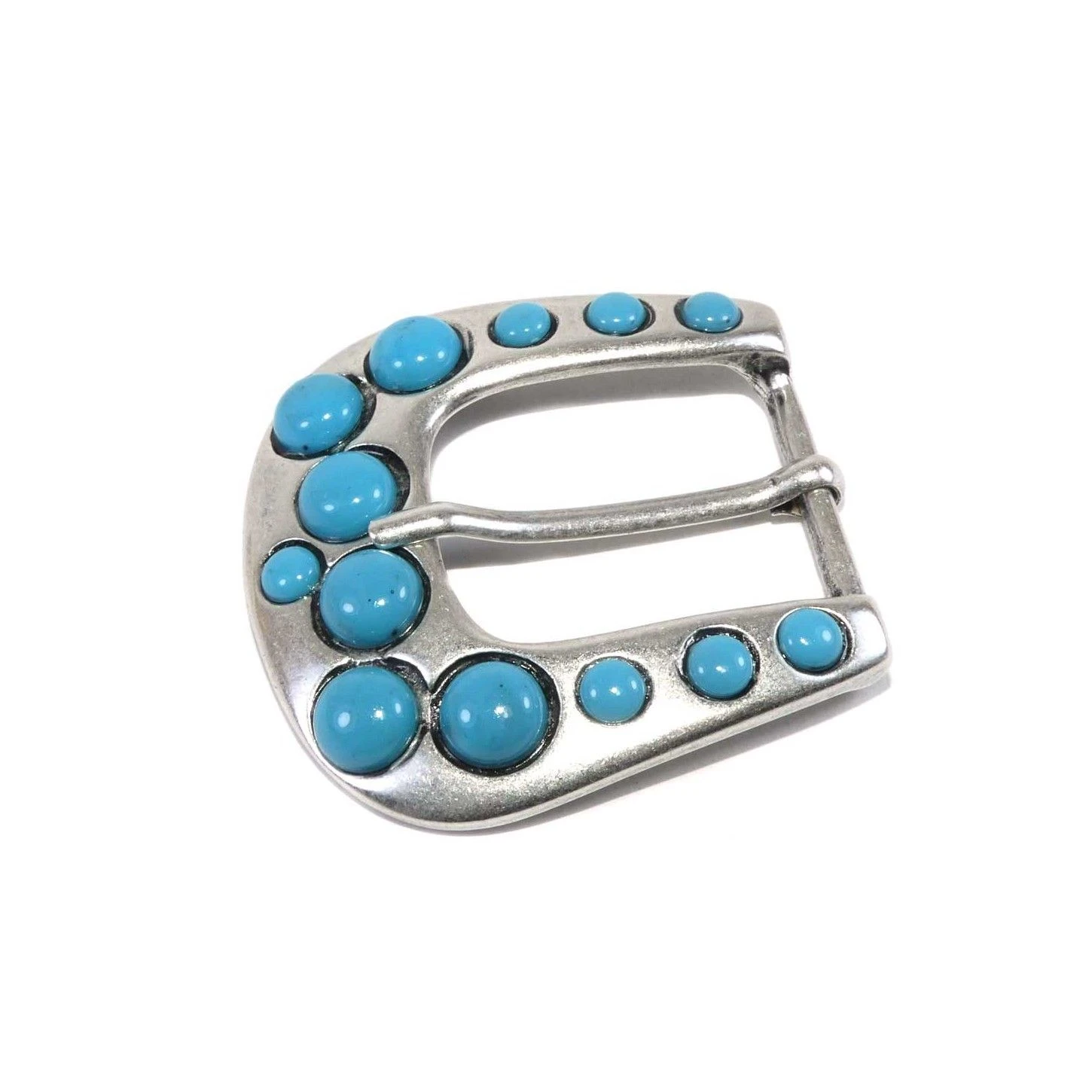 Hebilla Metal Con Abalorios Azules 3cm. Pompeya 4 Hebilla Metal Con Abalorios Azules 3cm. Pompeya - Imagen 2