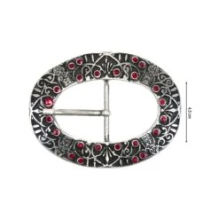 Hebilla Metal Con Cristal Rojo 45mm. Ankara