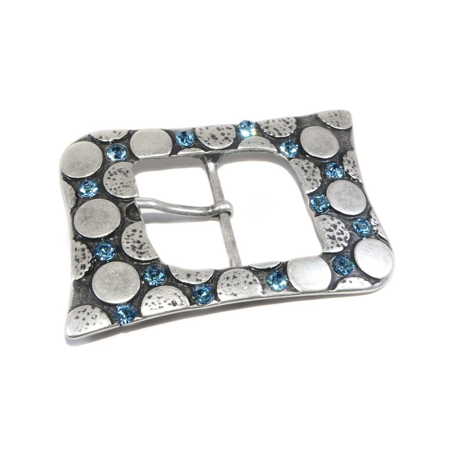 Hebilla Metal Decorativa Con Cristal Azul 4cm. Milán 4 Hebilla Metal Decorativa Con Cristal Azul 4cm. Milán - Imagen 2