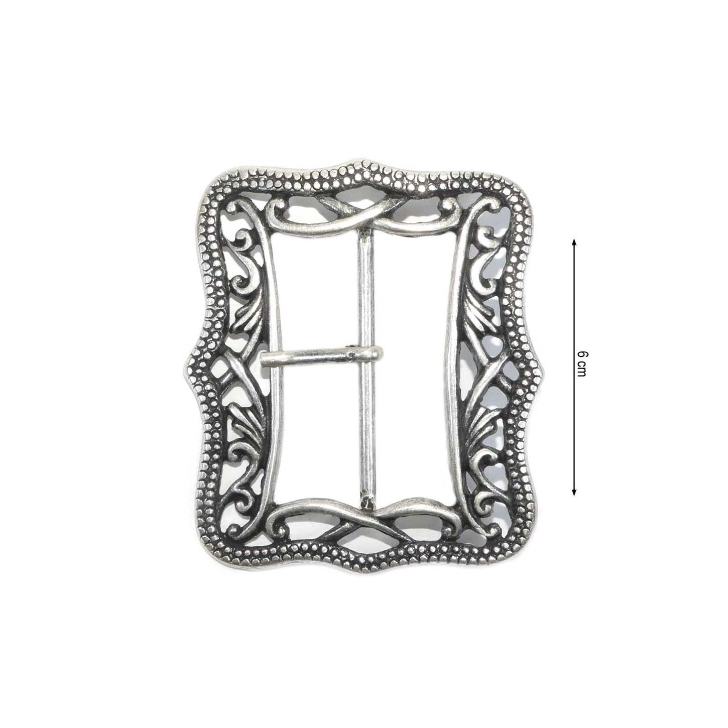 Hebilla Metal Decorativa De época Plata Vieja 6cm. Génova 3 Hebilla Metal Decorativa De época Plata Vieja 6cm. Génova