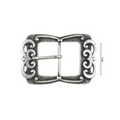 Hebilla Metal Decorativa Filigranas Plata Vieja 4cm. Siena