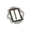 Hebilla Metal Diseño Geométrico Con Strass Blanco Y Negro -Merceria Botton hebilla metal diseno geometrico strass blanco negro 28mm