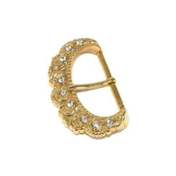 Hebilla De Metal Dorada Rococó Con Strass 42mm