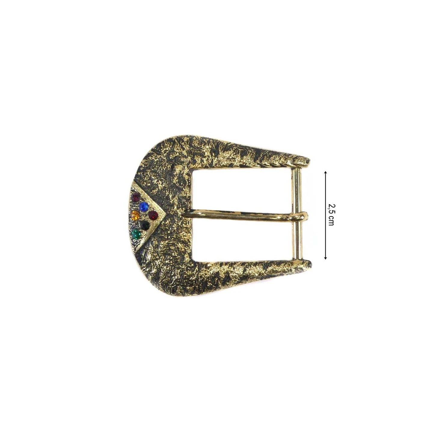 Hebilla De Metal Oro Viejo Con Cristales De Colores 25mm 4 Hebilla De Metal Oro Viejo Con Cristales De Colores 25mm - Imagen 2