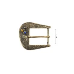 Hebilla De Metal Oro Viejo Con Flores De Cristal Colores 25mm