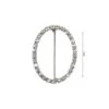 Hebilla De Metal Plata Ovalada Con Strass 4cm
