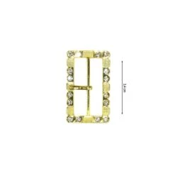 Hebilla De Metal Rectangular Con Strass 34mm. Varios Colores