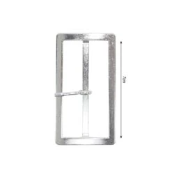 Hebilla Metálica Rectangular 7cm Plata