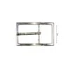 Hebilla Rectangular Metal Plata Con Pasador Móvil 3cm