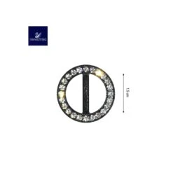 Hebilla Redonda Con Strass Negra 15mm Paso De Cinta