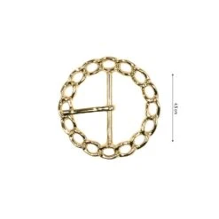 Hebilla Redonda Dorada Diseño Cadena 45mm