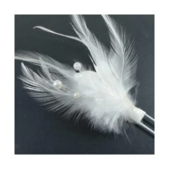 Horquilla Para Moño Plumas Y Perlas Blanco -Merceria Botton horquilla para mono plumas y perlas blanco 2