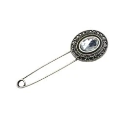 Imperdible Plata Vieja Con Cristal 10cm. Medallón