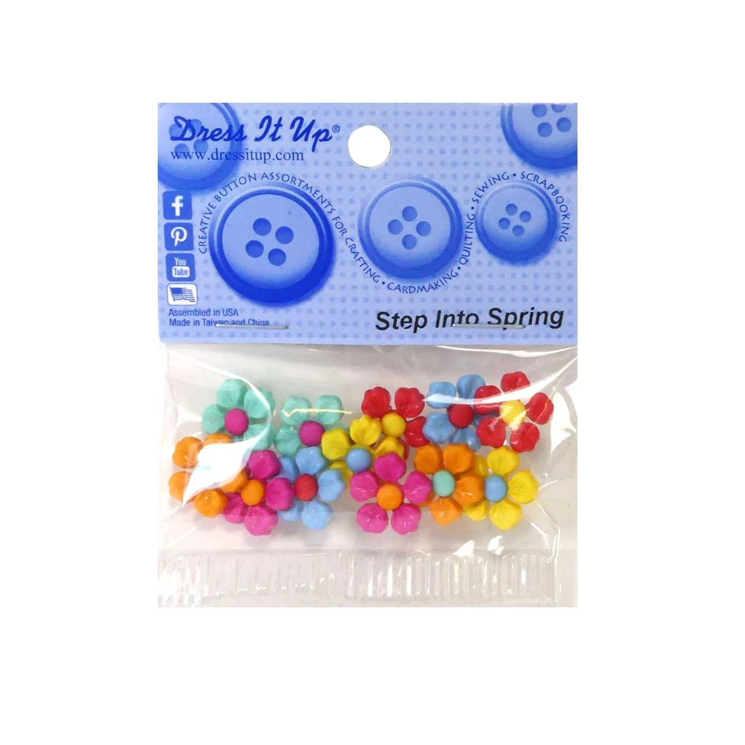 Kit 12 Botones Flores Multicolor 3 Kit 12 Botones Flores Multicolor